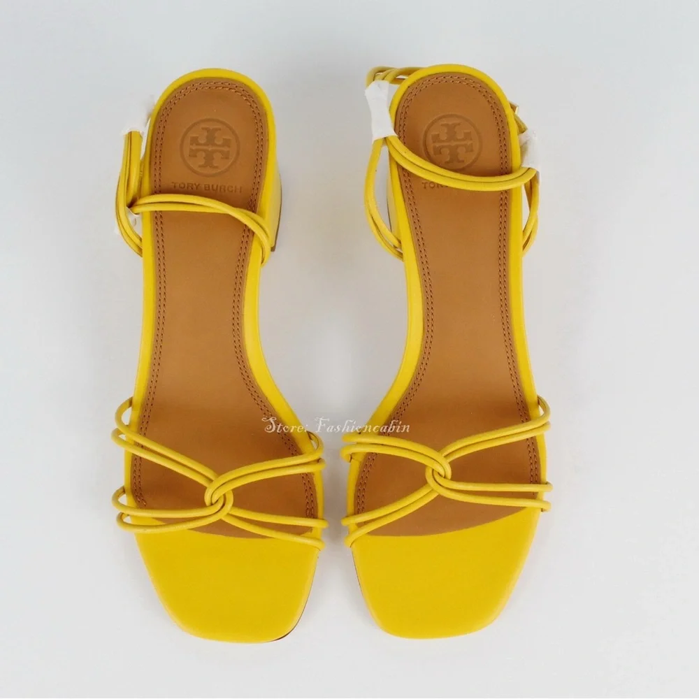 ❤️❤️ Tory Burch Mini Benton Knot Strap Leather Sandal, GOLDFINCH❤️❤️
